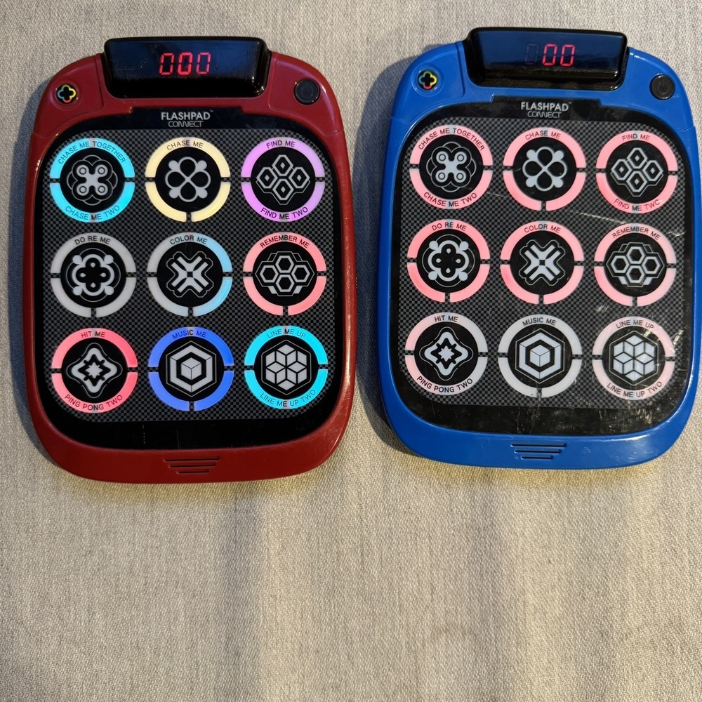 Virztez FLASHPAD CONNECT lot Of 2 Red and Blue Light Games Music Pre-Owned